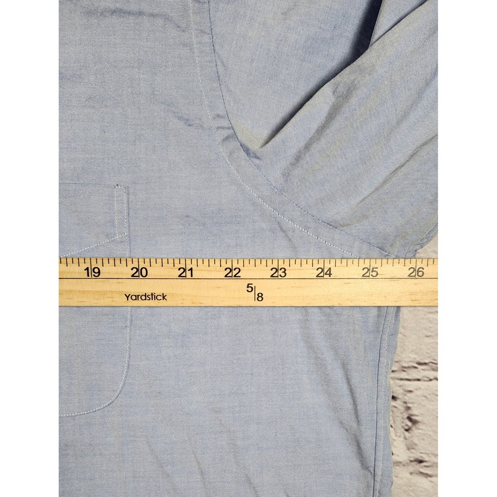 Brooks Brothers Traditional Fit Chambray Stripe Contrast Collar Shirt 17-33 - Picture 5 of 9